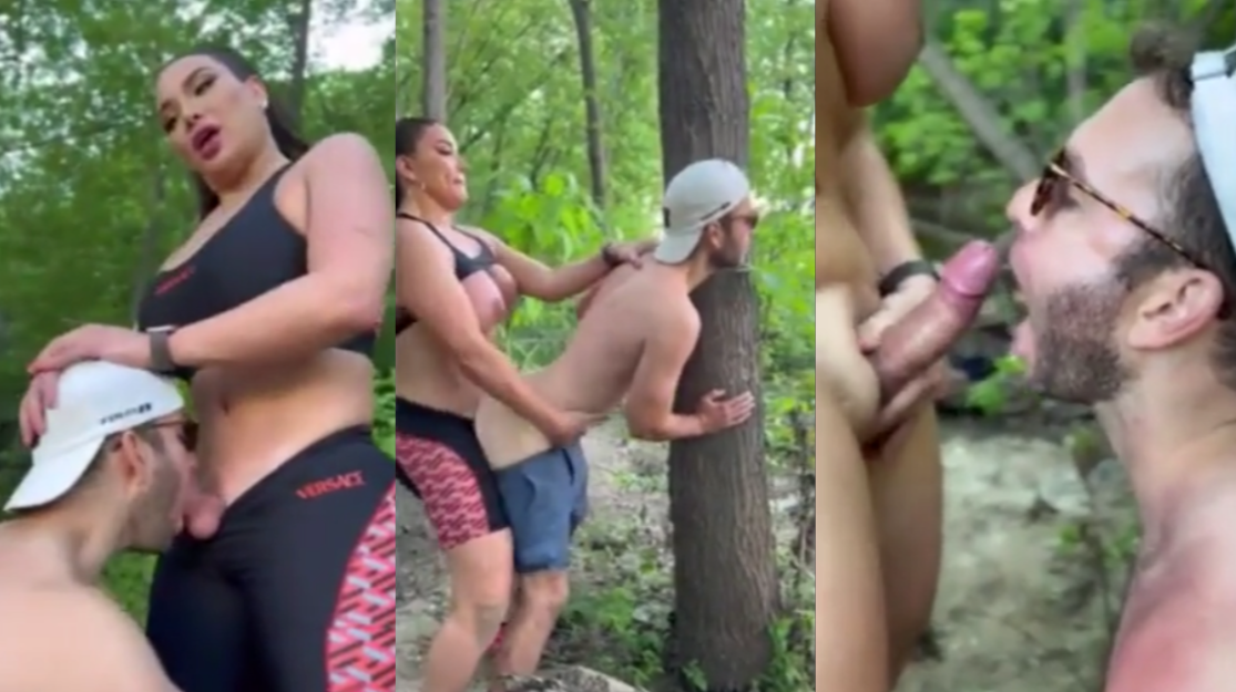 Giselle Driller has sex with a man in the woods